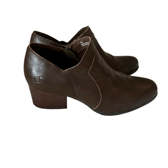 Born brown zip side leather loafer size 10M - Picture 4 of 7